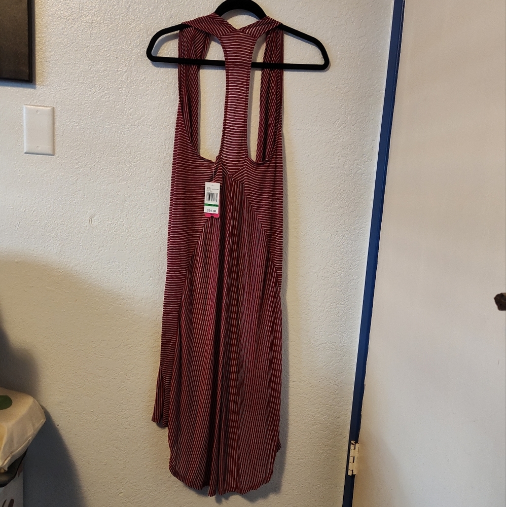 Red and White Striped Racer Back Vest Size Lg